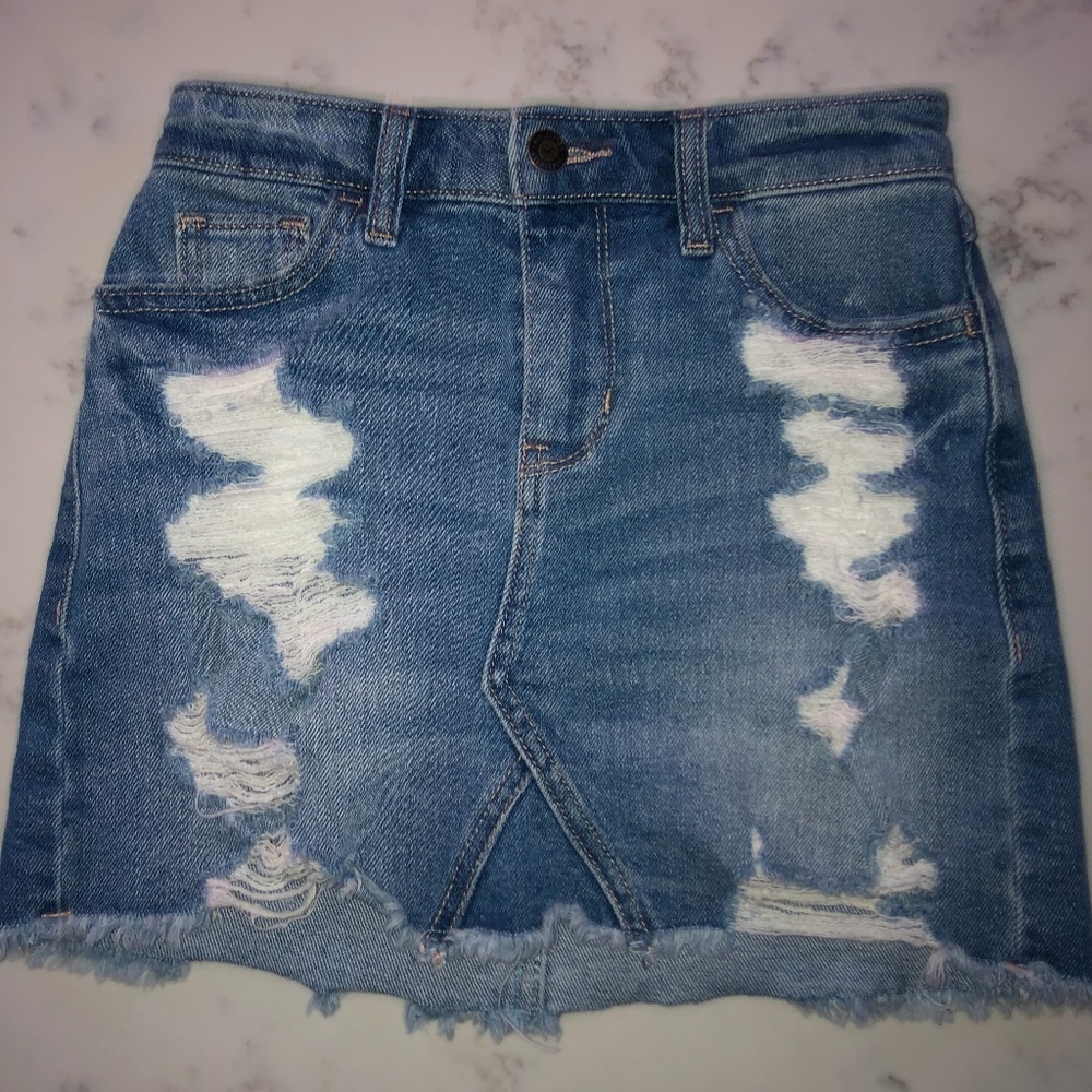 jean skirt.